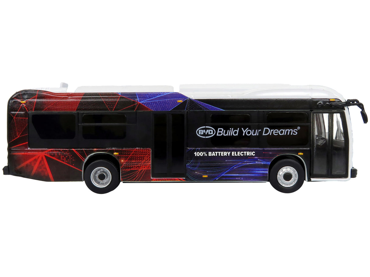 BYD K8M Electric Transit Bus "Build Your Dreams" Corporate Livery Limited Edition 1/87 (HO) Diecast Model by Iconic Replicas