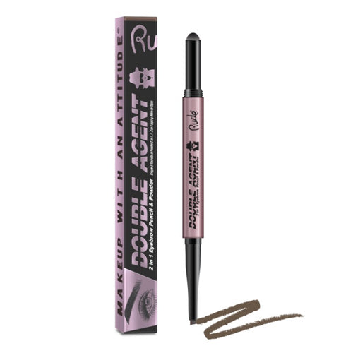 RUDE Double Agent 2 in 1 Eyebrow Pencil & Powder - Taupe