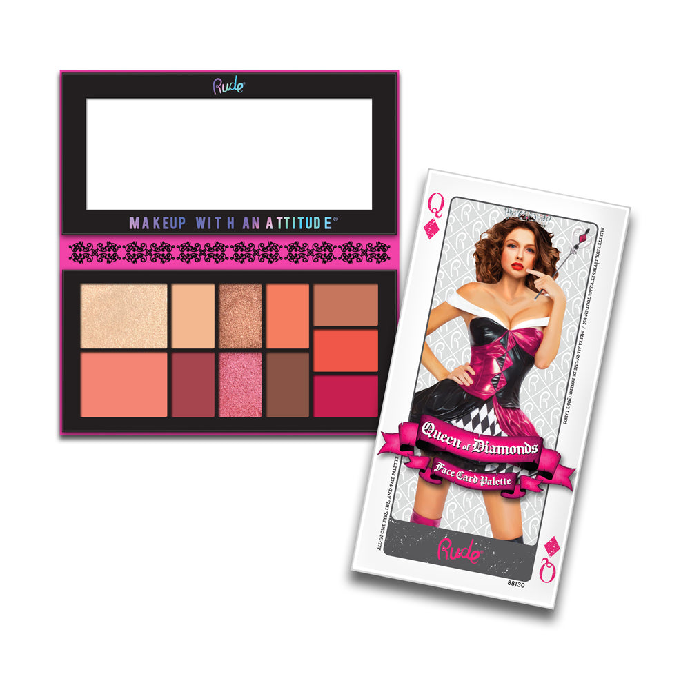 RUDE Face Card Palette - Queen of Diamonds