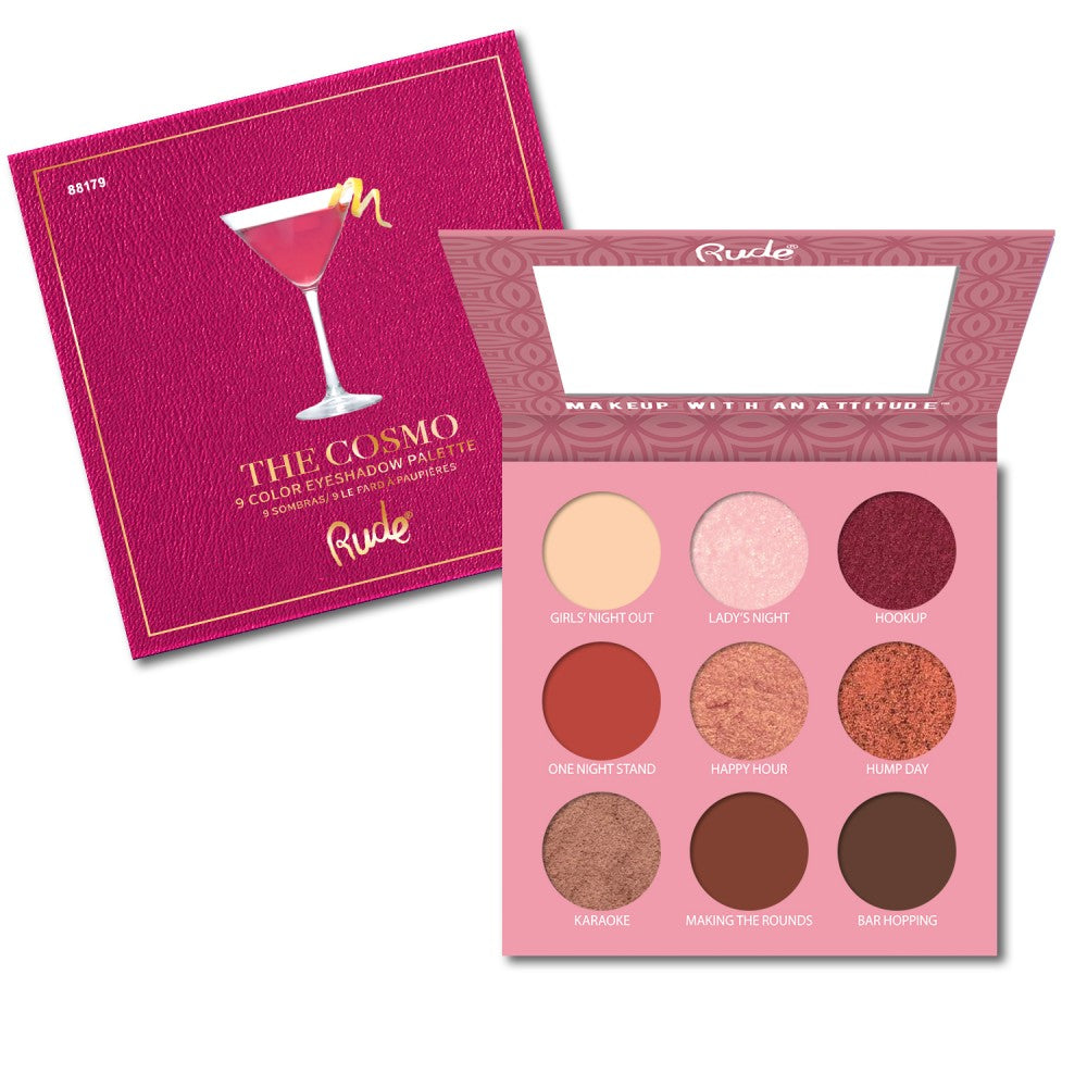 RUDE Cocktail Party 9 Color Eyeshadow Palette - The Cosmo