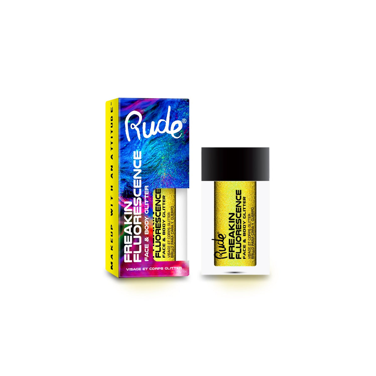 RUDE Freakin Fluorescence Face & Body Glitter - Trance Dance