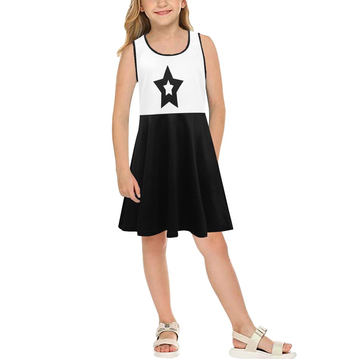 B&W, Bulky star Skater Dress by Stardust