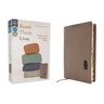 Niv, Read. Think. Live., Leathersoft, Brown, Thumb Indexed, Comfort Print: 365-Day NIV Devotional Bible - Discover Your Part in God's Plan