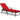 Patio Rattan Lounge Chaise Recliner with Back Adjustable Cushioned-Red