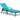 Patio Rattan Lounge Chaise Recliner with Back Adjustable Cushioned-Turquoise
