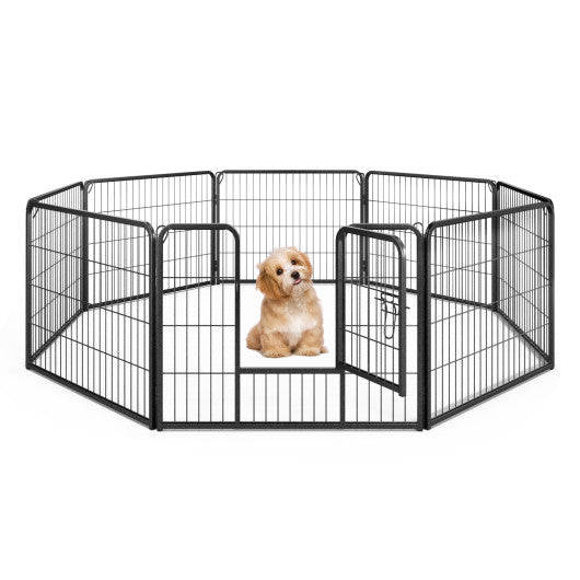 8 Panel 24 Inch Height Pet Fence Indoor Outdoor-24 inch