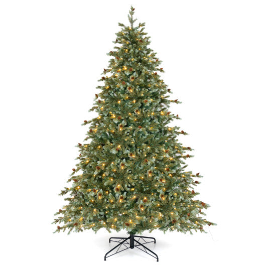 8 Feet Christmas Tree with 8 Lighting Modes and Pine Cones-8 ft