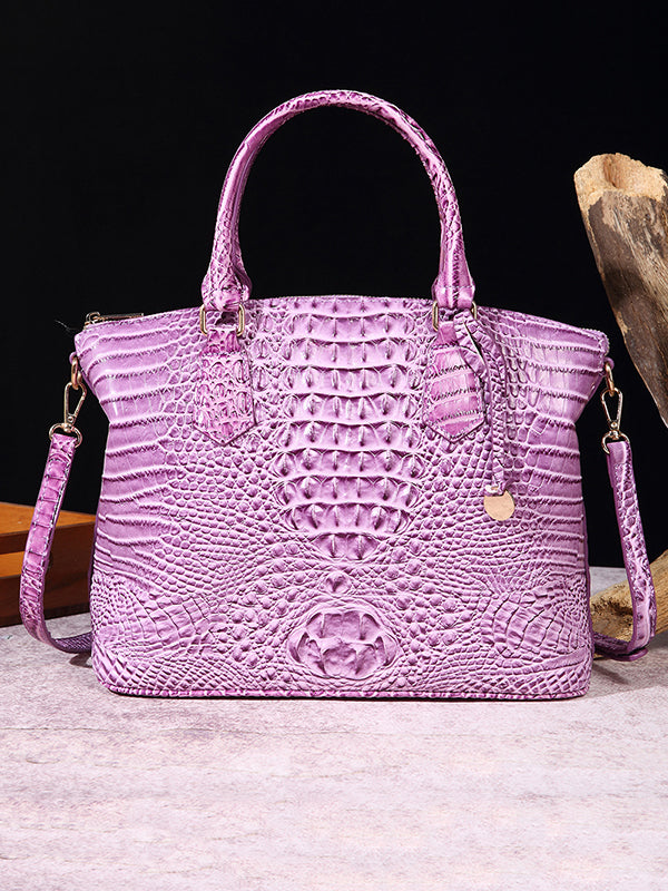 Alligator Print Pleated Split-Joint Bags Handbags by migunica