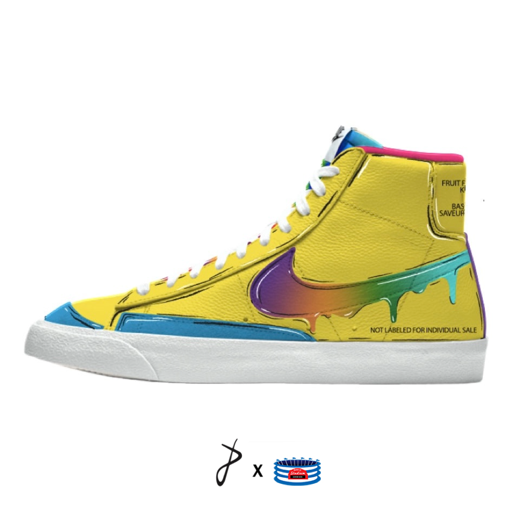 "'90s Snack Pack" Nike Blazer Mid Shoes by Stadium Custom Kicks