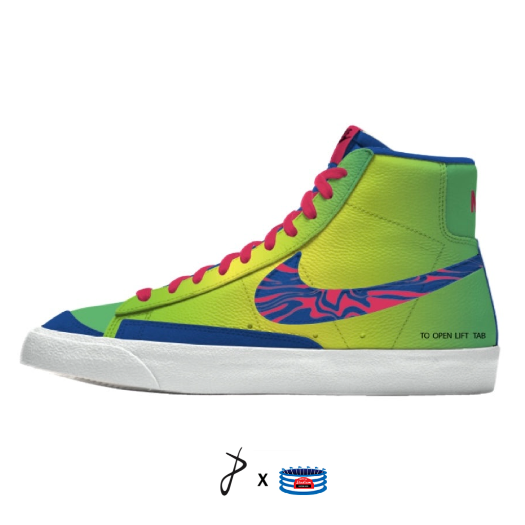 "'90s Snack Pack" Nike Blazer Mid Shoes by Stadium Custom Kicks