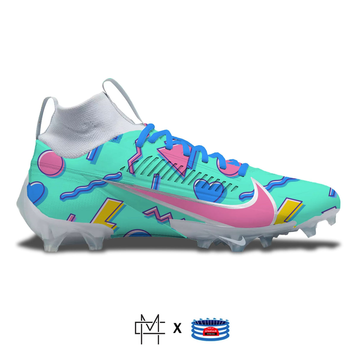 "'90s Party" Nike Vapor Edge Pro 360 2 Cleats by Stadium Custom Kicks