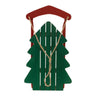 Wood Pine Tree Sled Decor 29.5"H
