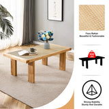 Modern Minimalist Rectangular Rattan Tabletop Coffee Table by Blak Hom