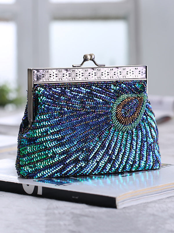 4 Colors Urban Geometric Sequined Makeup Bag Handbag by migunica