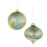 Iridescent Swirled Glass Ornament (Set of 6)