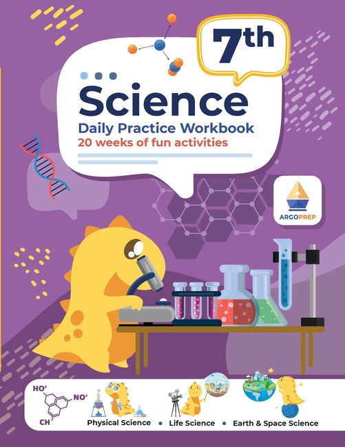 7th Grade Science: Daily Practice Workbook 20 Weeks of Fun Activities (Physical, Life, Earth and Space Science, Engineering Video Explana - Paperback by Books by splitShops