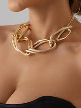 Chains Geometric Solid Color Necklaces Accessories by migunica