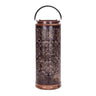 Punched Metal Lantern with Natural Wood Accents 19"H