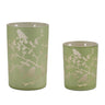 Frosted Floral Bird Candle Holder (Set of 2)
