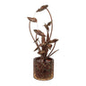 Cascading Iron Hummingbird and Leaf Fountain 42"H