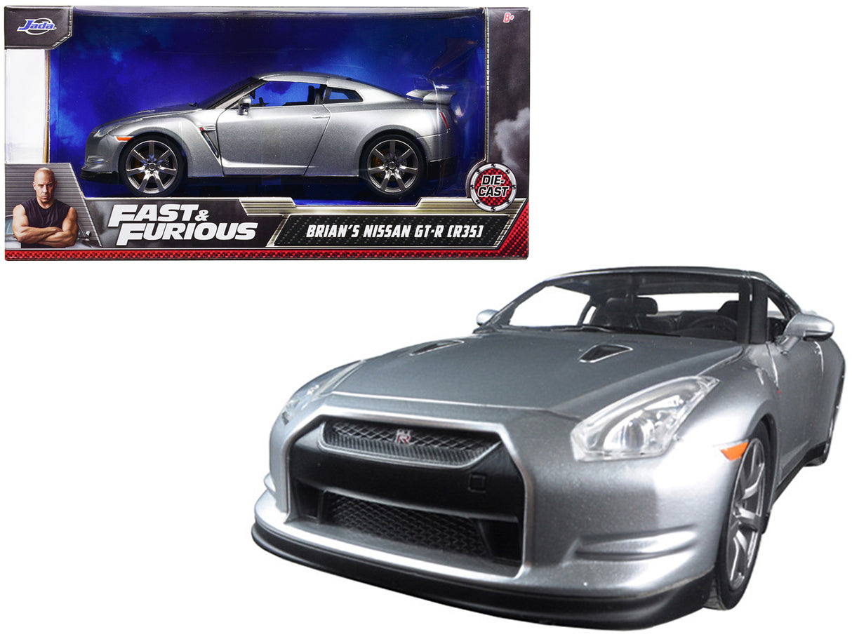 Brian's Nissan GT-R (R35) Silver "Fast & Furious" Movie 1/24 Diecast Model Car by Jada