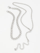 Two Pieces Chains Snake Shape Necklaces Accessories by migunica