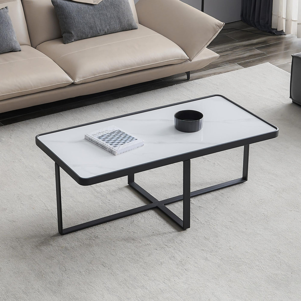 Minimalism Rectangle Coffee Table With Sintered Stone Top by Blak Hom