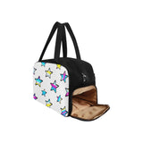 Rainbow stars Black N White Travel Bag by Stardust