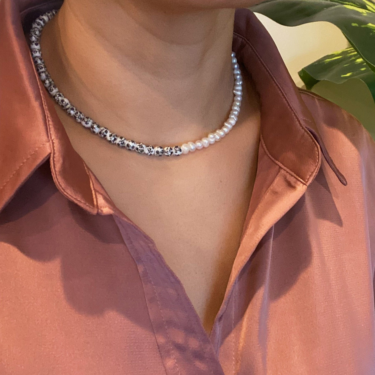 So Fresh Pearl And Porcelain Choker Necklace by Ellisonyoung.com