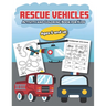 Rescue Vehicles Activity and Coloring Book for kids Ages 5 and up: Fun for boys and girls, Preschool, Kindergarten