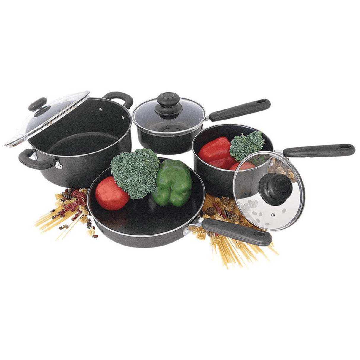 Better Chef 7-Piece Carbon Steel Cookware Set with Glass Lids by Jupiter Gear Home