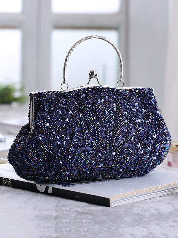 Vintage Evening Beaded Sequined Handbag by migunica