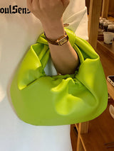 Bowknot Pleated Solid Color Handbags Accessories by migunica