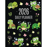 Turtle Planner 2026: Cute Tortoise Organizer: January-December (12 Months) Beautiful Agenda With Green Reptile Animal, Butterflies & Flowers