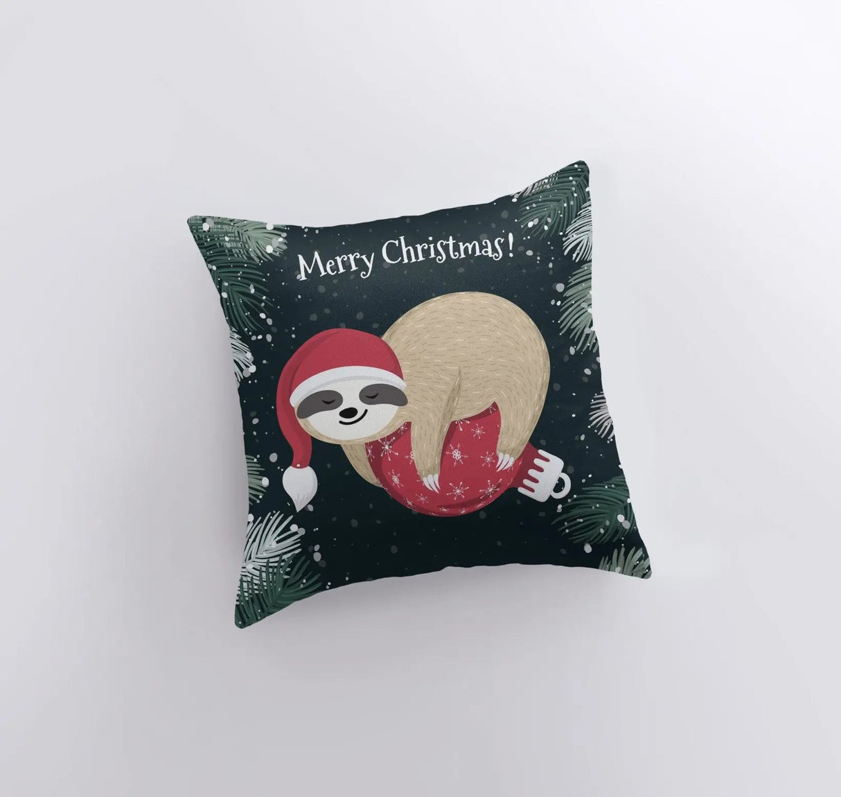 A Merry Little Christmas Sloth | Pillow Cover |  Christmas Decor | Christmas Throw Pillows | Couch Cushions | Sofa Pillows | Gift for Her by UniikPillows