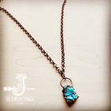 Long Copper Necklace w/ Turquoise and Copper Pendant 255f by The Jewelry Junkie