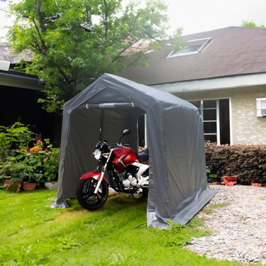 7x8 ft Outdoor Portable Gazebo Storage Shelter Shed with 2 Roll up Zipper Doors & Vents Carport