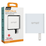 AMPD PD Fast 20W USB C and USB A Dual Port Wall Charger by AMPD