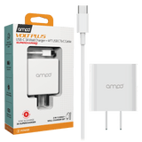 AMPD PD Fast 20W USB C Wall Charger with USB C to USB C Cable 4ft by AMPD