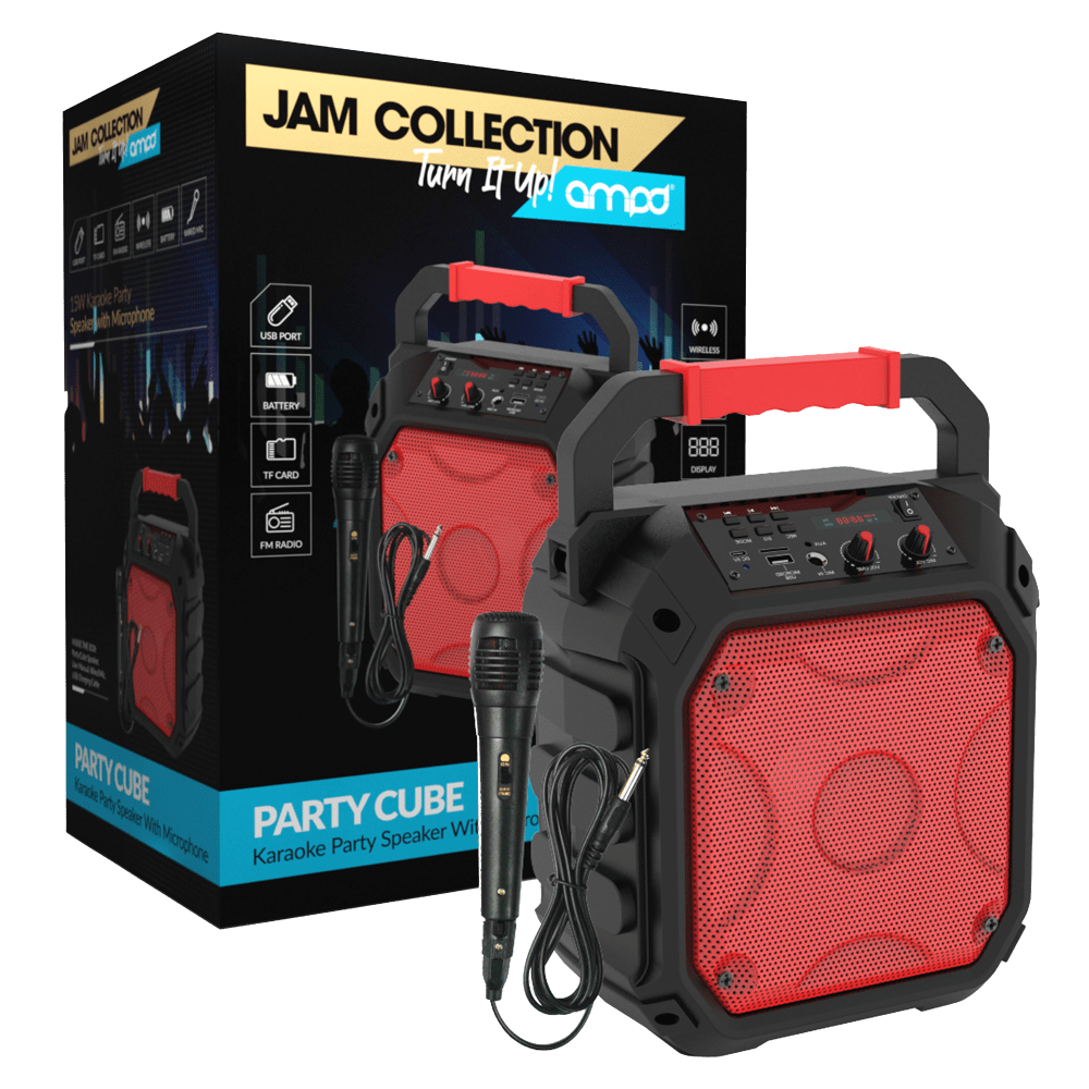 AMPD Party Cube 15W Karaoke Bluetooth Speaker by AMPD