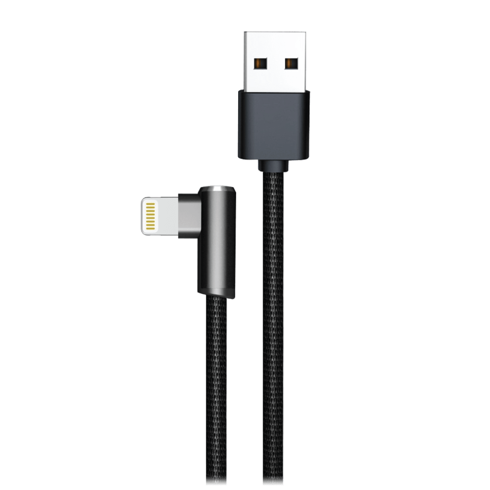 AMPD 90 Degree Gamer USB A to Apple Lightning Cable by AMPD