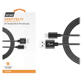 AMPD Volt Plus USB A to Apple Lightning Braided Cable 6ft by AMPD