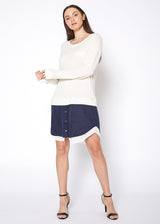 Women Twofer Pullover Sweater Dress by Shop at Konus