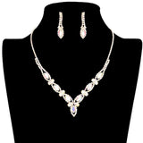 Marquise Stone Accented Rhinestone Necklace by Madeline Love