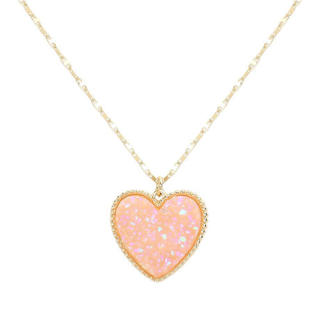 Druzy Heart Pendant Necklace by Madeline Love