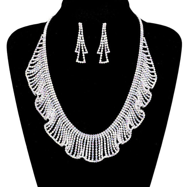 Rhinestone Crystal Bib Necklace by Madeline Love