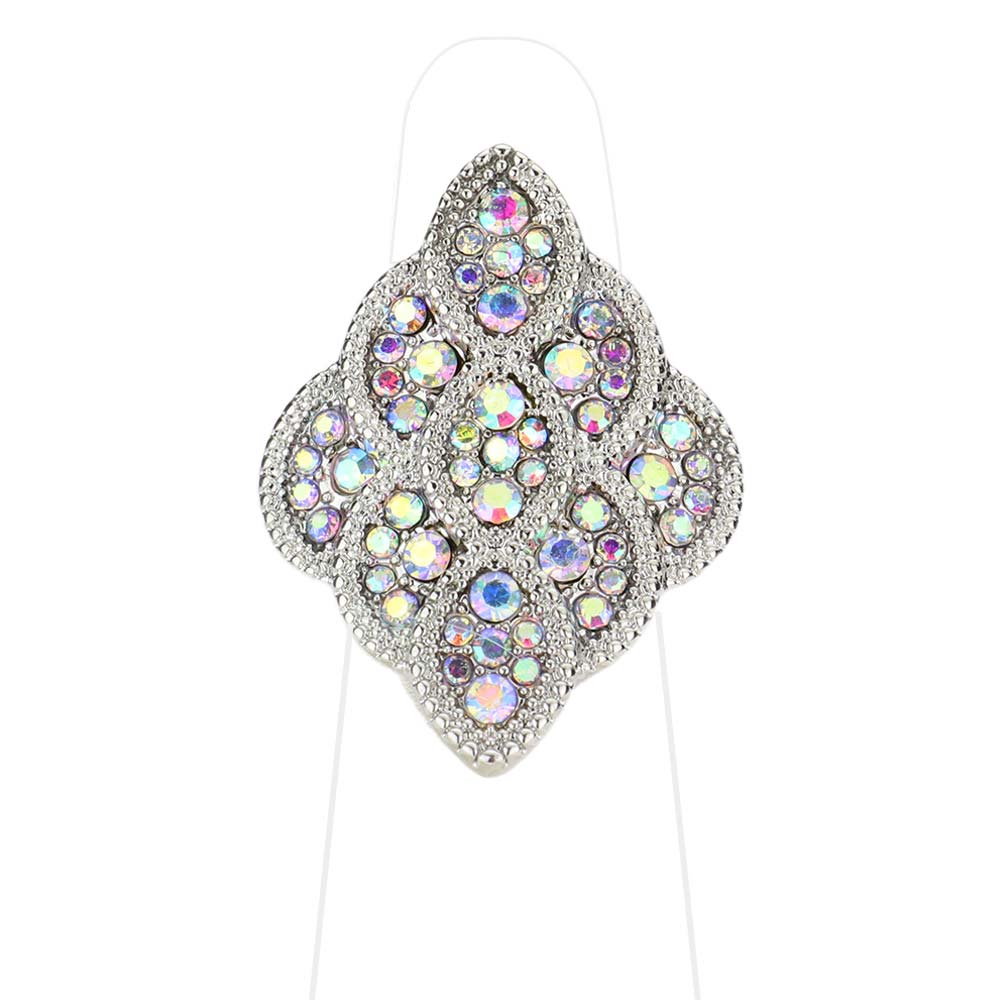 Rhinestone Embellished Petal Stretch Ring by Madeline Love