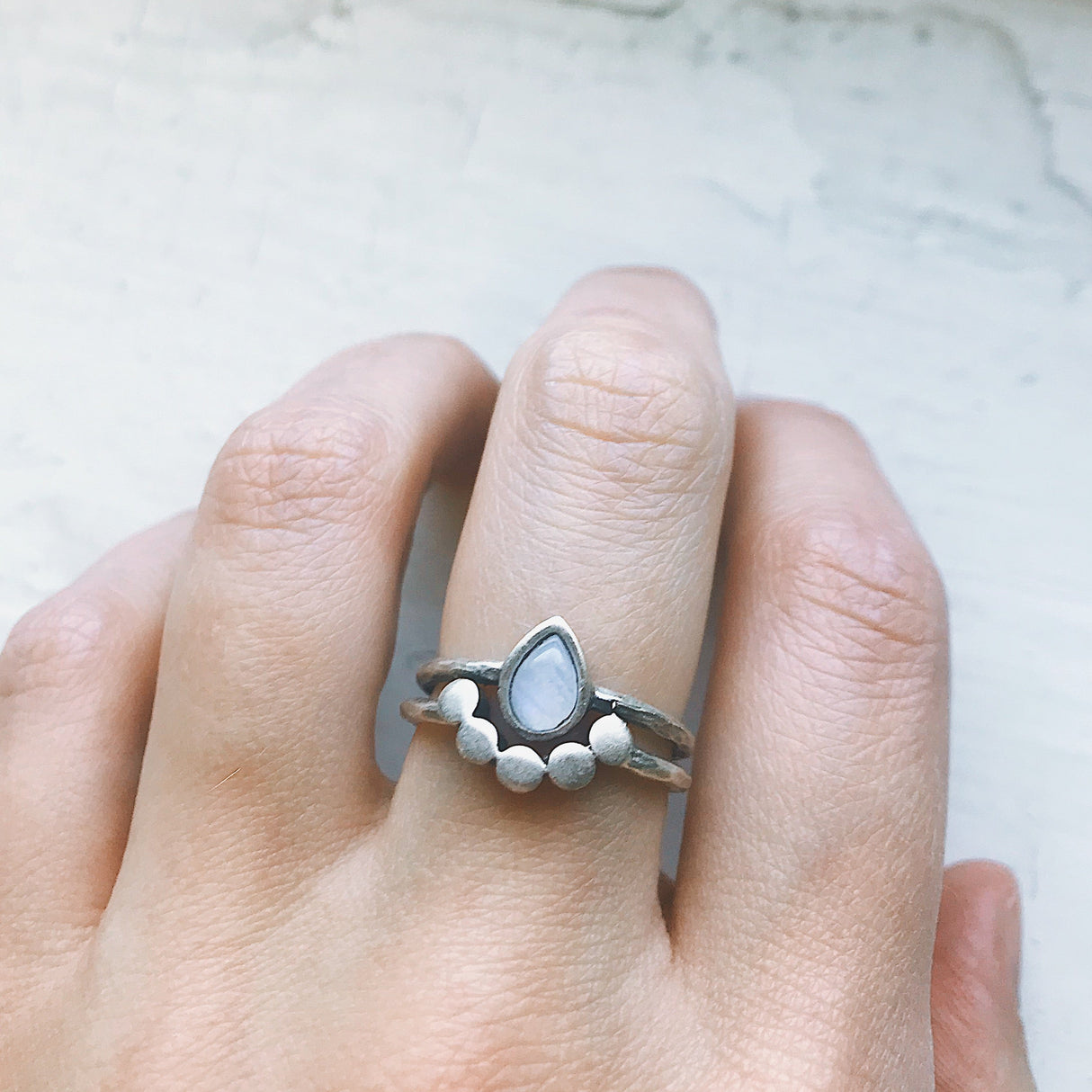 Moondrop Moonstone Ring by Yugen Handmade