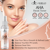 AHA Facial Toner 4 oz for Aging Skin - Hydrating Toner for Dry Skin - Face Toner for Acne Prone Skin - Pore Minimizing Toner for Oily Skin - Facial Toner Spray (4 Oz) by Morgan Cosmetics