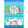 My Fun With Words: ABC 123, Trace letters and numbres, Writin practice and coloring, Super easy, Alphabet, Numbers, Coloring for ages 3+